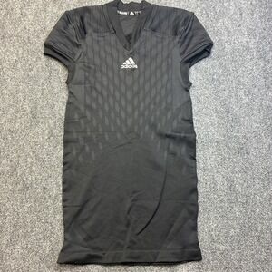 Adidas Football  Jersey Men's Large Black Techfit Hyped Climalite